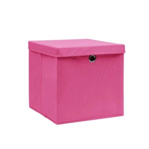 vidaXL Aufbewahrungsboxen mit Deckeln 10 Stk 28x28x28 cm Rosa 325206