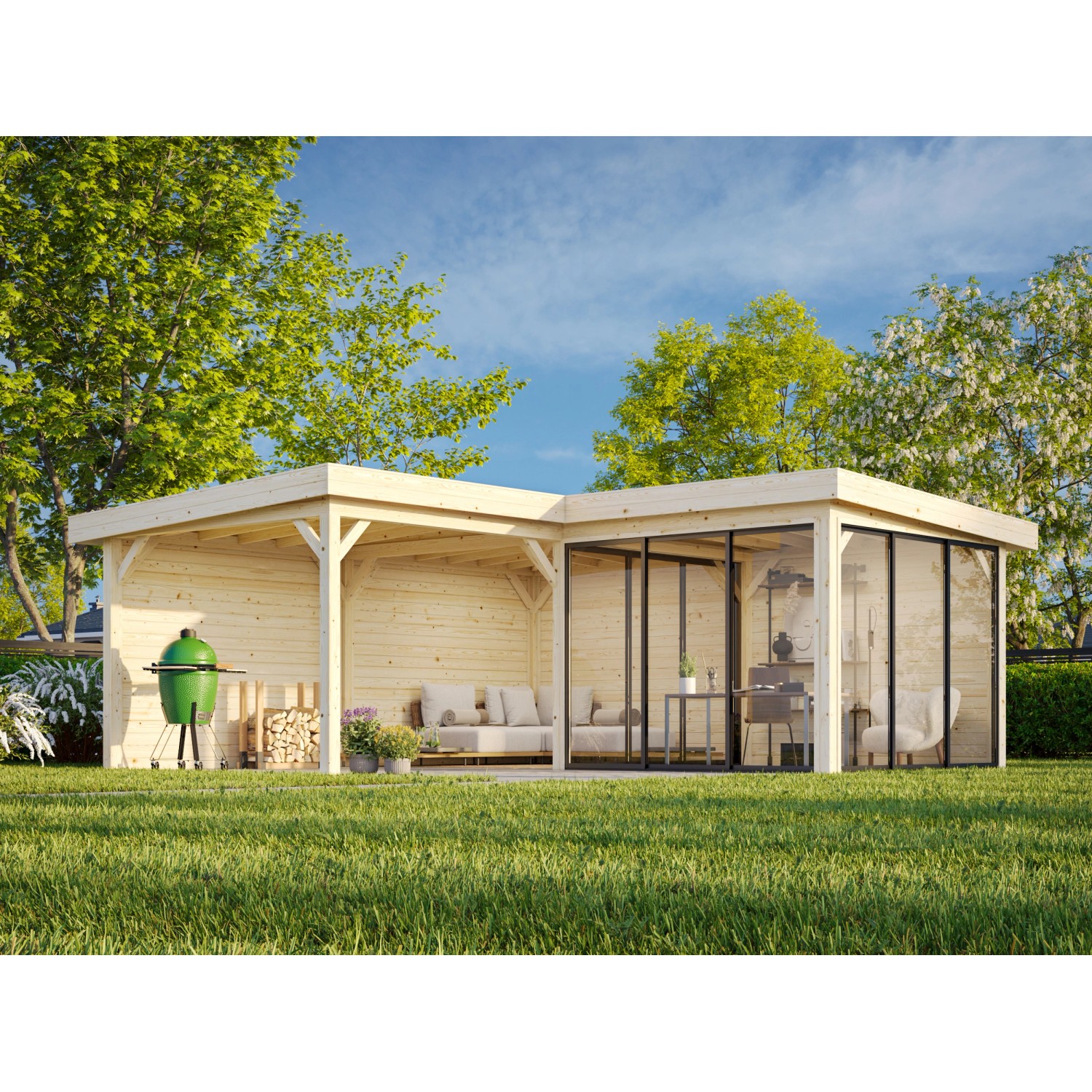 Palmako Pavillon Lenna Set 412 Slide 588 x 588 cm Lackiert Weiß FSC® günstig online kaufen