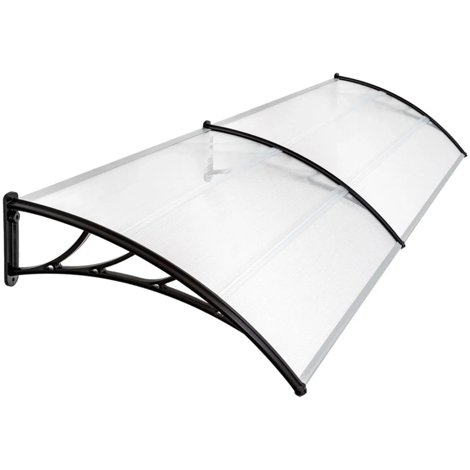 Tectake Vordach In Bogenform Wetterfest 93 X 200 X 0 50 Cm Transparent