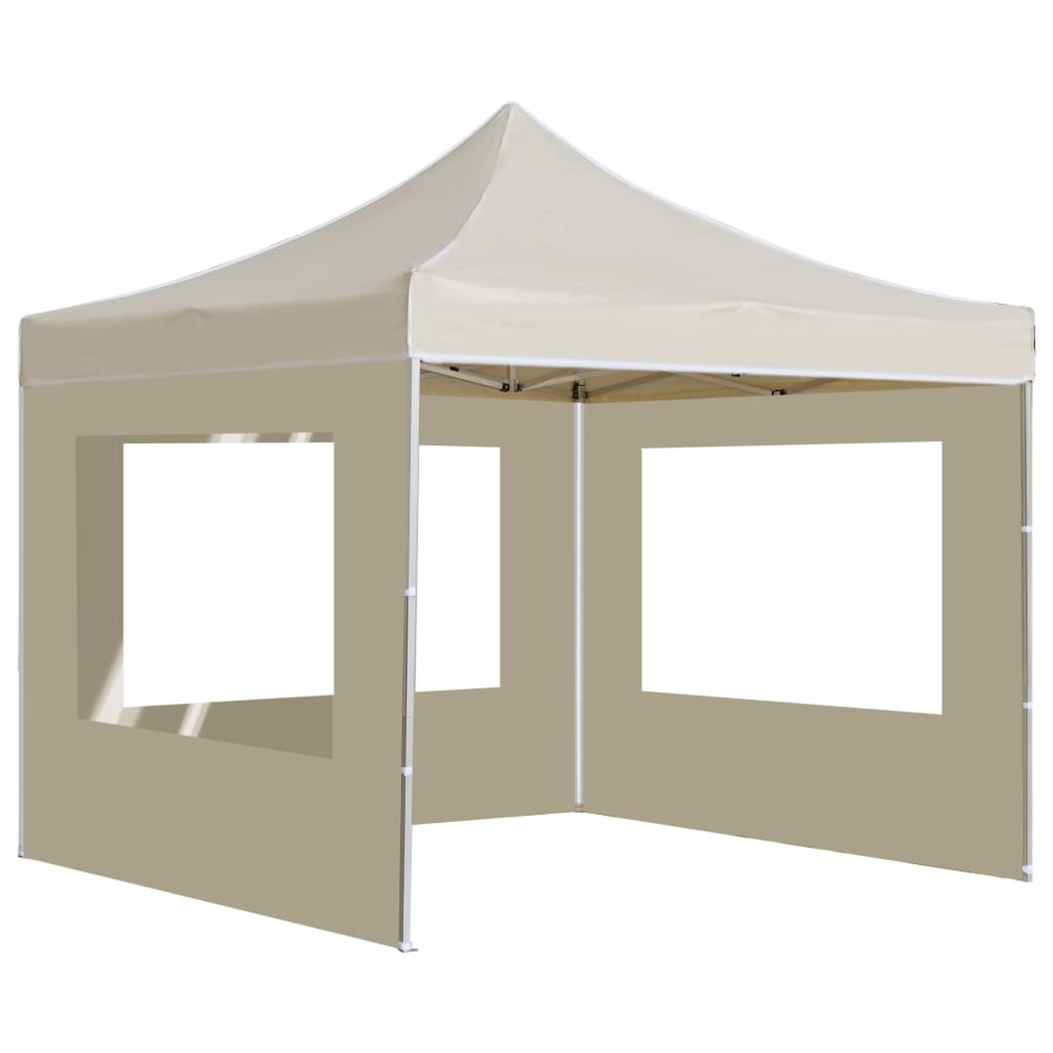 vidaXL Profi-Partyzelt Faltbar mit Wänden Aluminium 3x3 m Creme