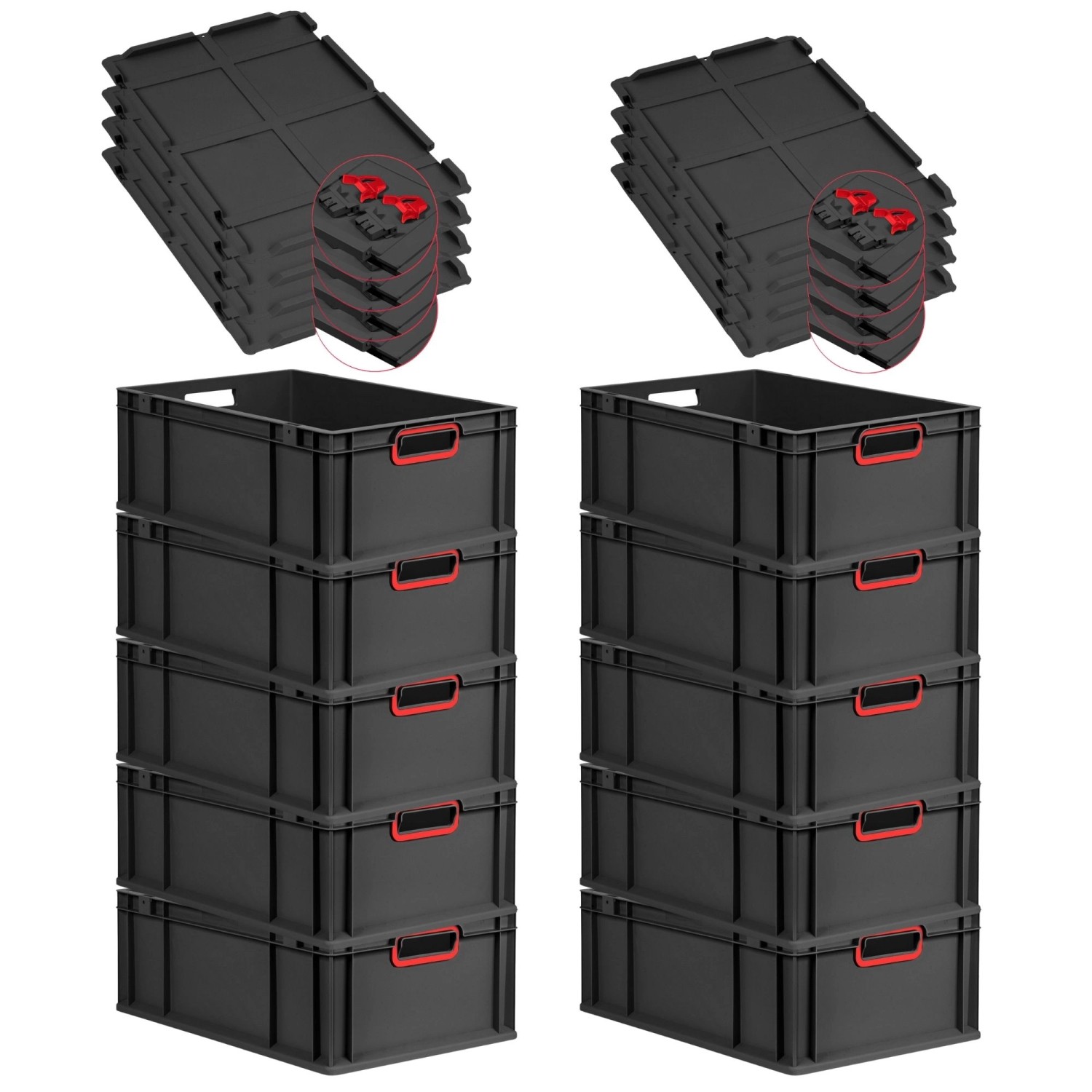 PROREGAL SuperSparSet 10x Eurobox Nextgen Color Mit Scharnierdeckel HxBxT 2 günstig online kaufen
