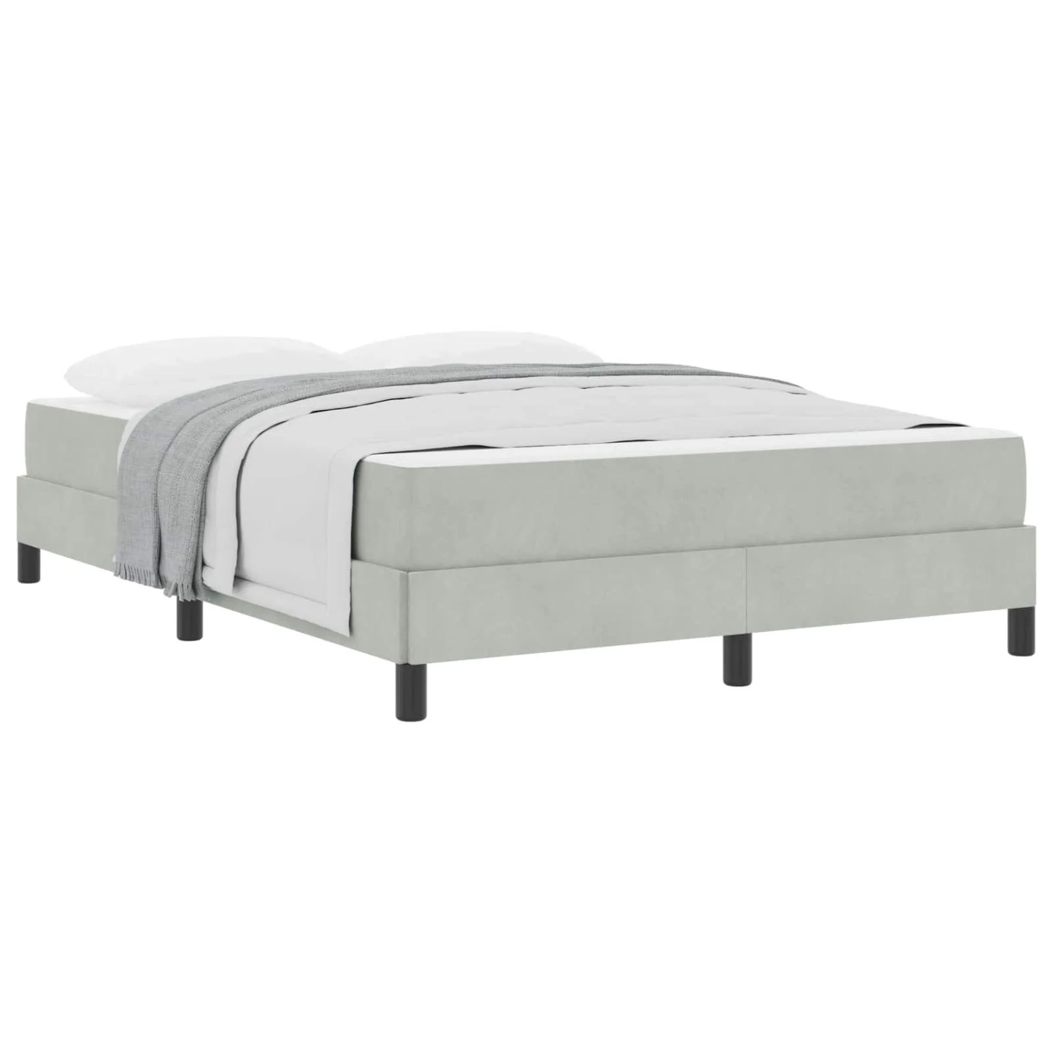 vidaXL Boxspringbett mit Matratze Hellgrau 140 x 210 cm Stoff 3398743 günstig online kaufen