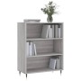 VidaXL Bücherregal, Grau Sonoma, 69,5x32,5x90 cm, Holzwerkstoff, mit 3 Fächern.