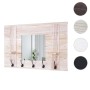 MCW Wandgarderobe C89 mit Spiegel, naturbraunes Holz, 5 Haken und 2 Ablagen. Garderobenpaneel im Shabby-Look.