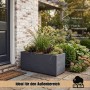 BigDean Pflanzkübel Groß Außen ca. 100cm Schiefer Optik Blumentopf mit Wasserspeicher Winterfest Doppelwandig Rechteckig_2