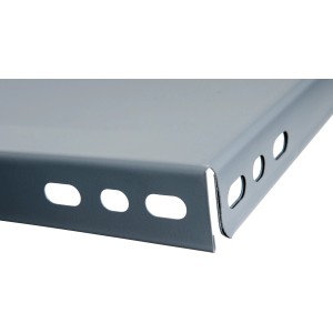 Metall-Boden (60x30 cm) für Regalsystem, grau, mit Löchern für Schrauben.