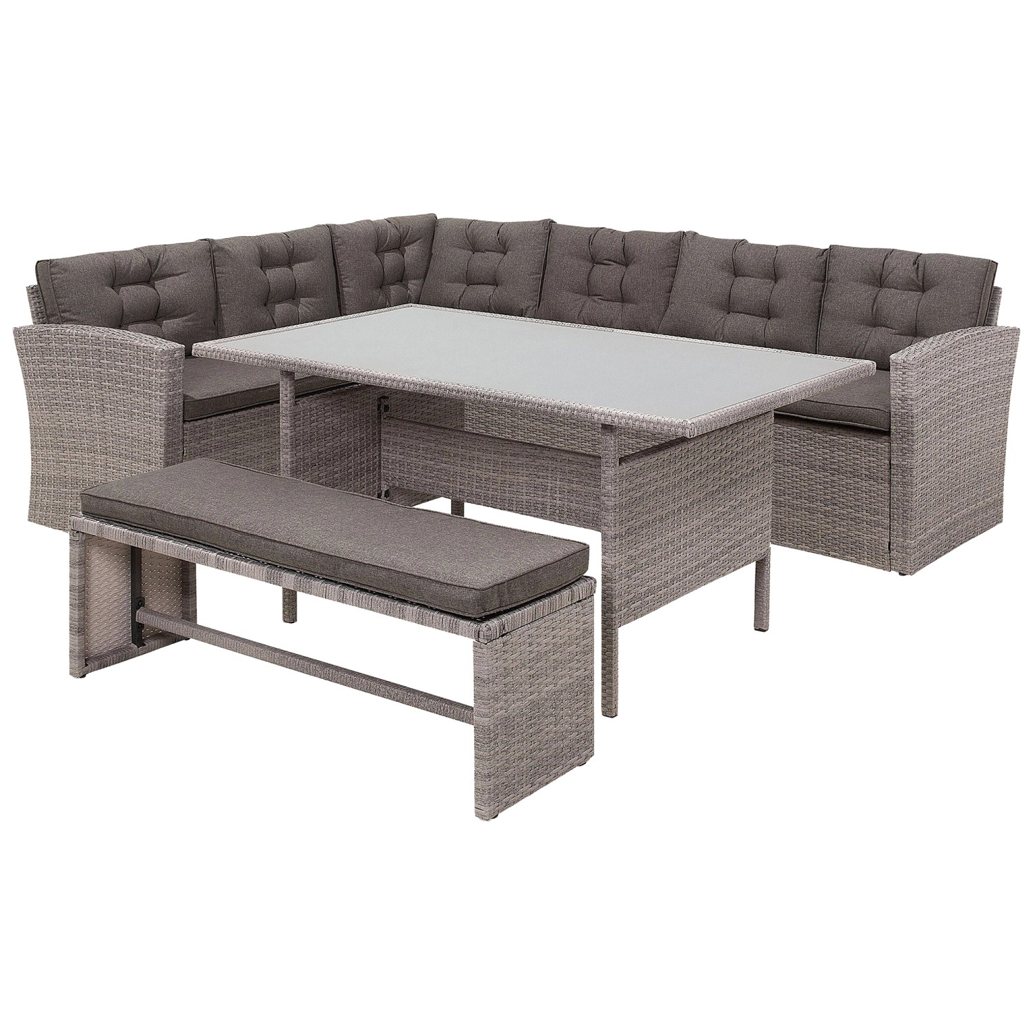 Beliani Lounge Set Grau 177x234x74