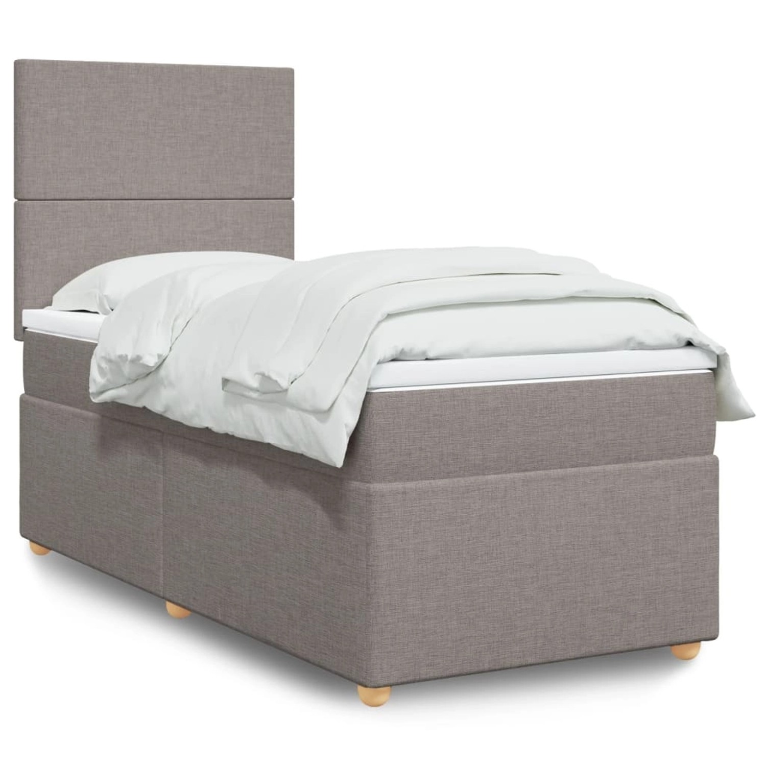 vidaXL Boxspringbett mit Matratze Taupe 80x200 cm Stoff 3293404 günstig online kaufen