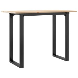 vidaXL Esstisch mit O-Gestell, 100x50 cm, Kiefer massiv und Gusseisen.