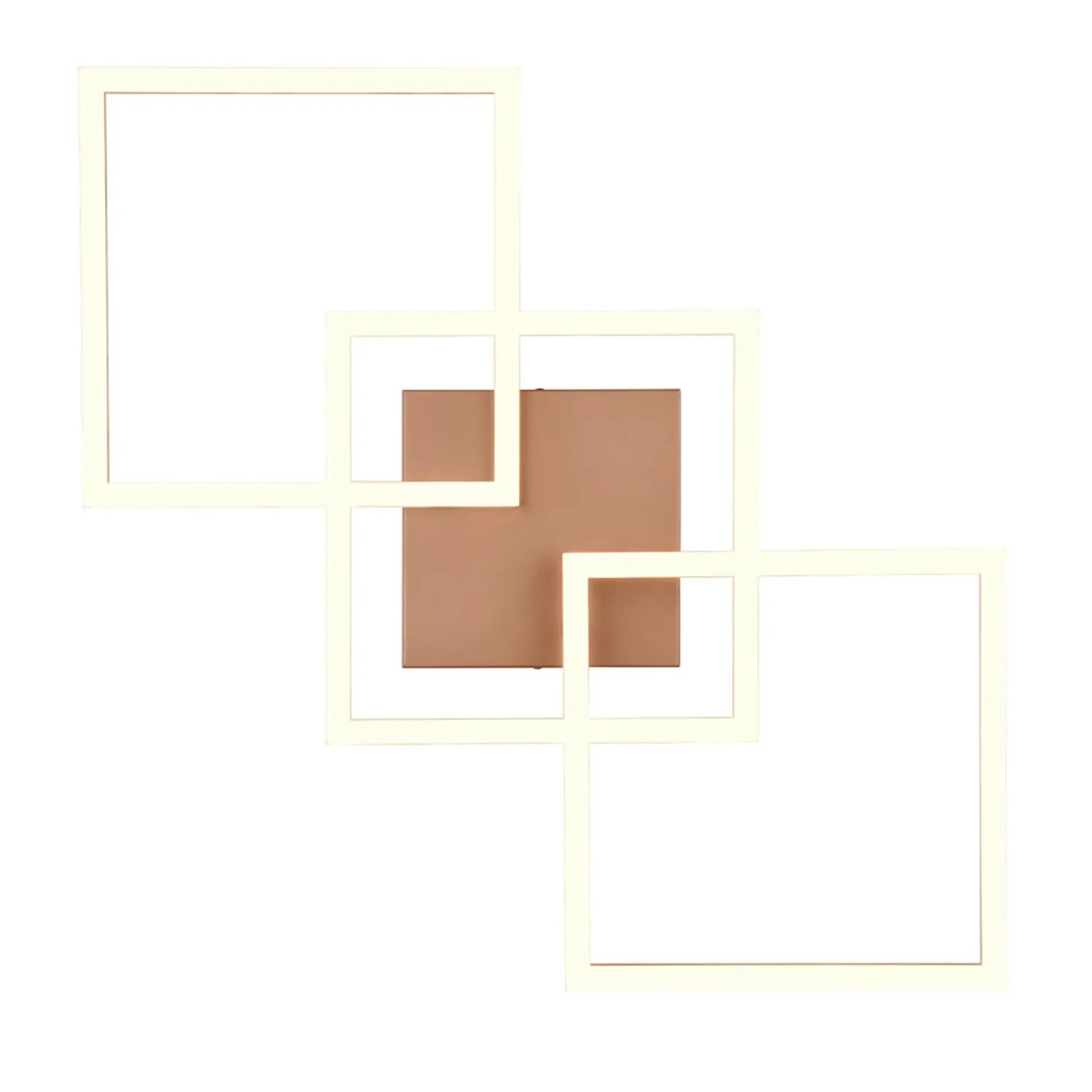 Moderne LED-Deckenleuchte Trail in Coffee mit schwenkbaren, quadratischen Elementen.