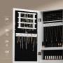 Offener, weißer Songmics Schmuckschrank Berit zur Wandmontage mit Schmuck.