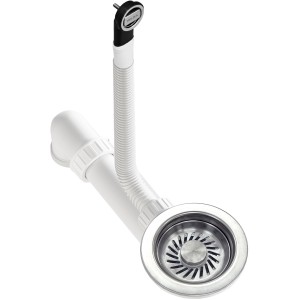 Helika Siebkorbventil, Ø 11,4 cm, manuelle Betätigung, Chrom, für Spülen.