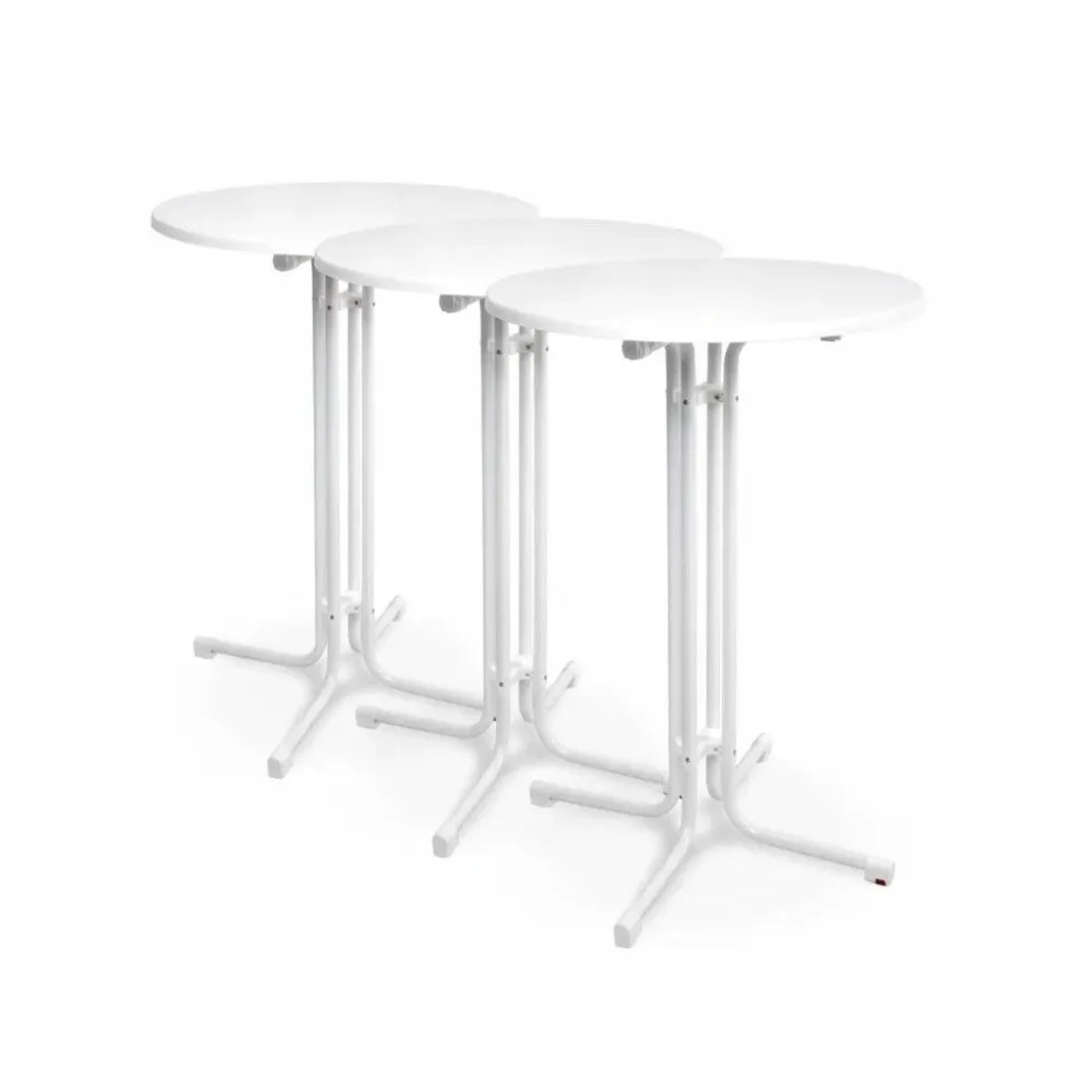 Beautissu Bellini Stehtisch Ø80xH110cm Weiß 3tlg