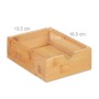 Relaxdays Schubladenbox Bambus MDF Weiß Natur Mit 4 Schubladen 27,5 cm x 16,5 cm x 21 cm 2,3 kg_5
