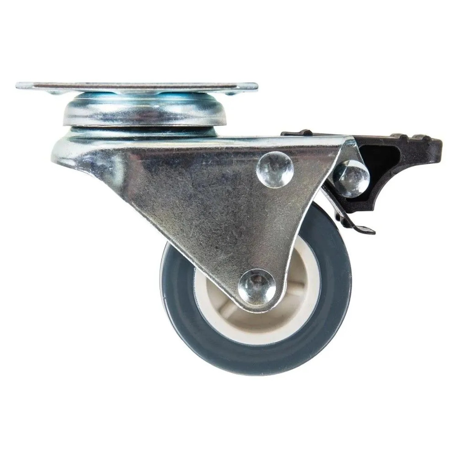 HMF 6720 Doppelte Schwerlastrollen Bremse Polyurethan 4 Stück 50 mm bis 400 kg Grau_3
