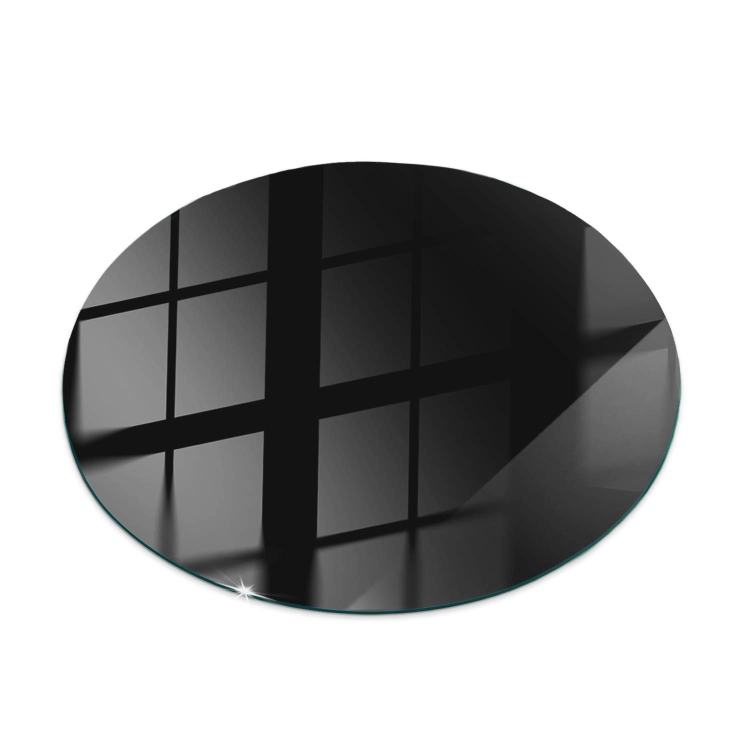 Thumbnail - Tulup Tischplatte Farbe Schwarz Glatt Tischplatte 80x80 cm Schwarz Tischplatte Runde Tischplatte aus Glas Glastischplatt...
