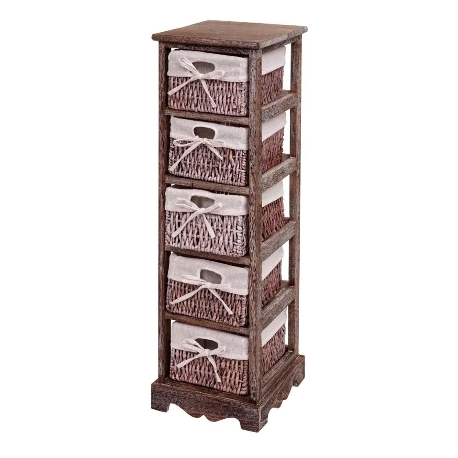 MCW Regal Kommode mit 5 Korbschubladen Braun