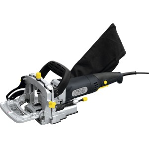 CMI Flachdübelfräse C-FDF-900 mit Staubfangsack, ideal zum Fräsen von Holz.