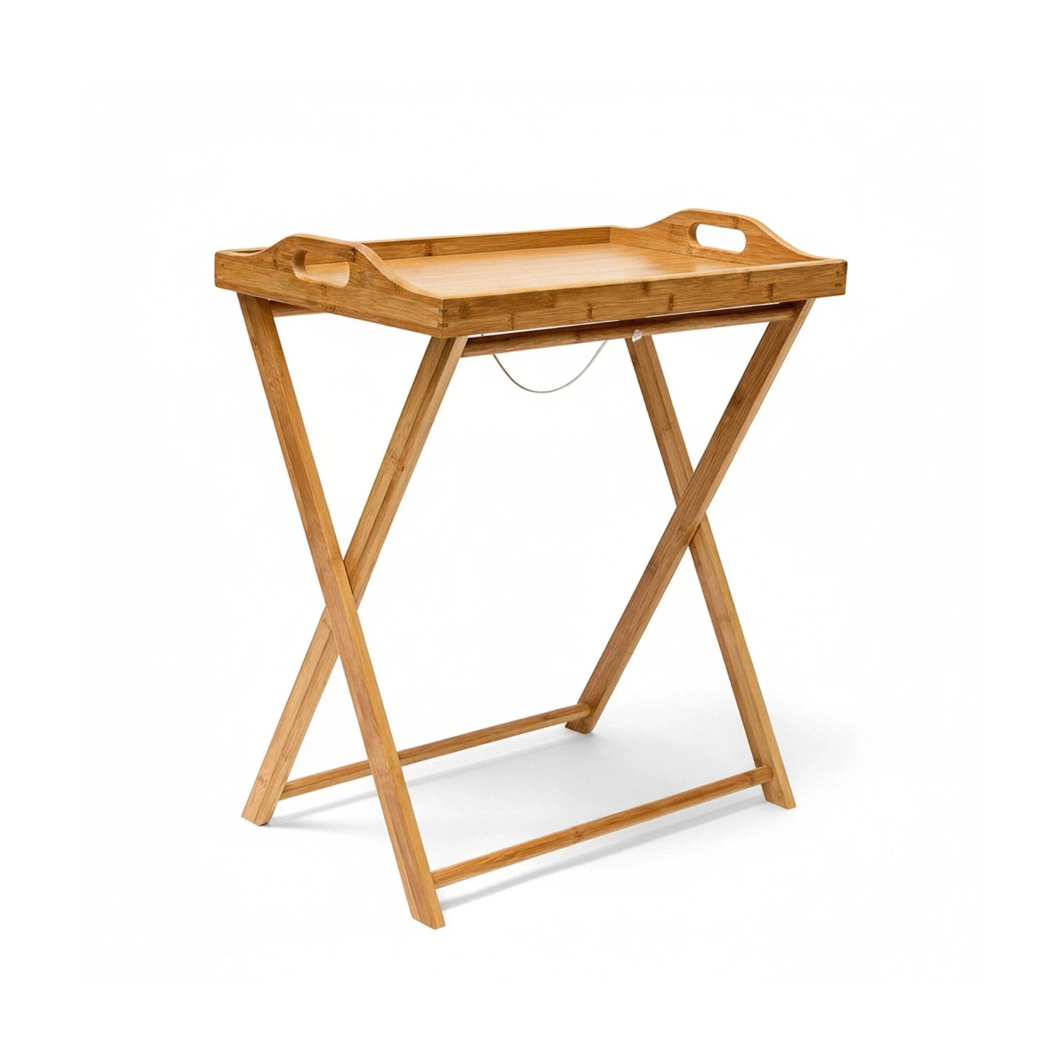 Relaxdays Tabletttisch Bambus Natur Klappbar 63,5 cm x 55 cm x 35 cm
