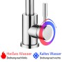 AICA Wasserhahn 360° Drehbare Wassersparende Silber Küchenarmatur Hochdruckfestes Design aus 304 Edelstahl Gefertigt Kaltes/Warmes Wasser_4