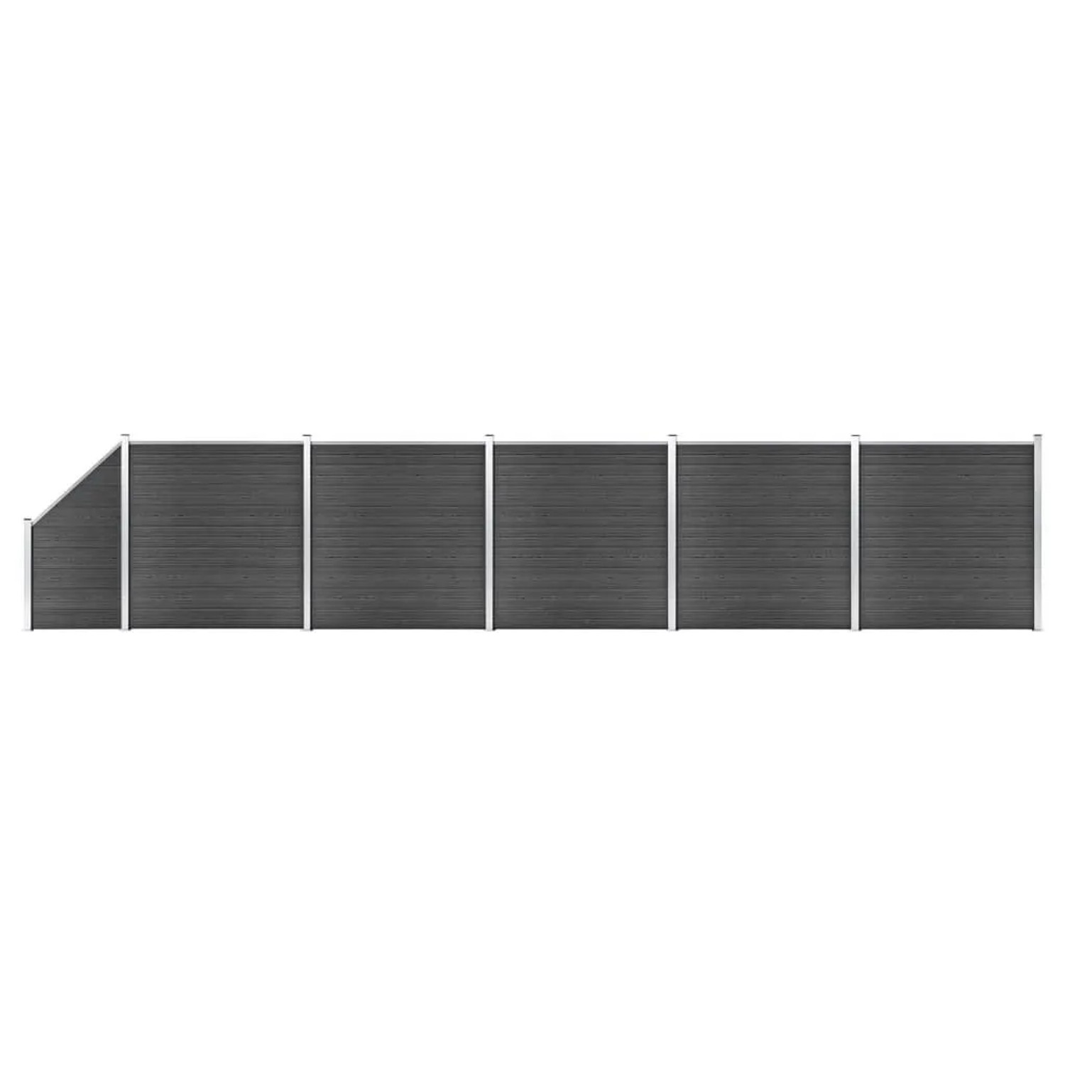 vidaXL Zaunelement Set WPC 965x 105-186  cm Schwarz 3070441
