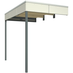 Skan Holz Überdachung für CrossCube Gartenhaus Gr. 3+4, seitliche Anbringung, Telegrau.