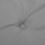 Detailaufnahme einer grauen Hochlehner-Auflage aus Oxford-Gewebe mit Knopf.