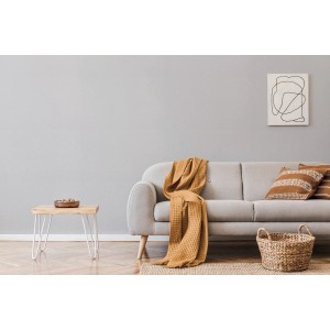 Wohnraum mit Erfurt Vliestapete Variovlies Sand als Basis für individuelle Wandgestaltung.