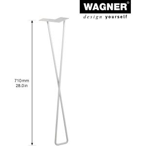 Wagner Möbelbein Hairpin Twist, 71 cm, lichtgrau, aus Stahl, für individuellen Möbelbau.
