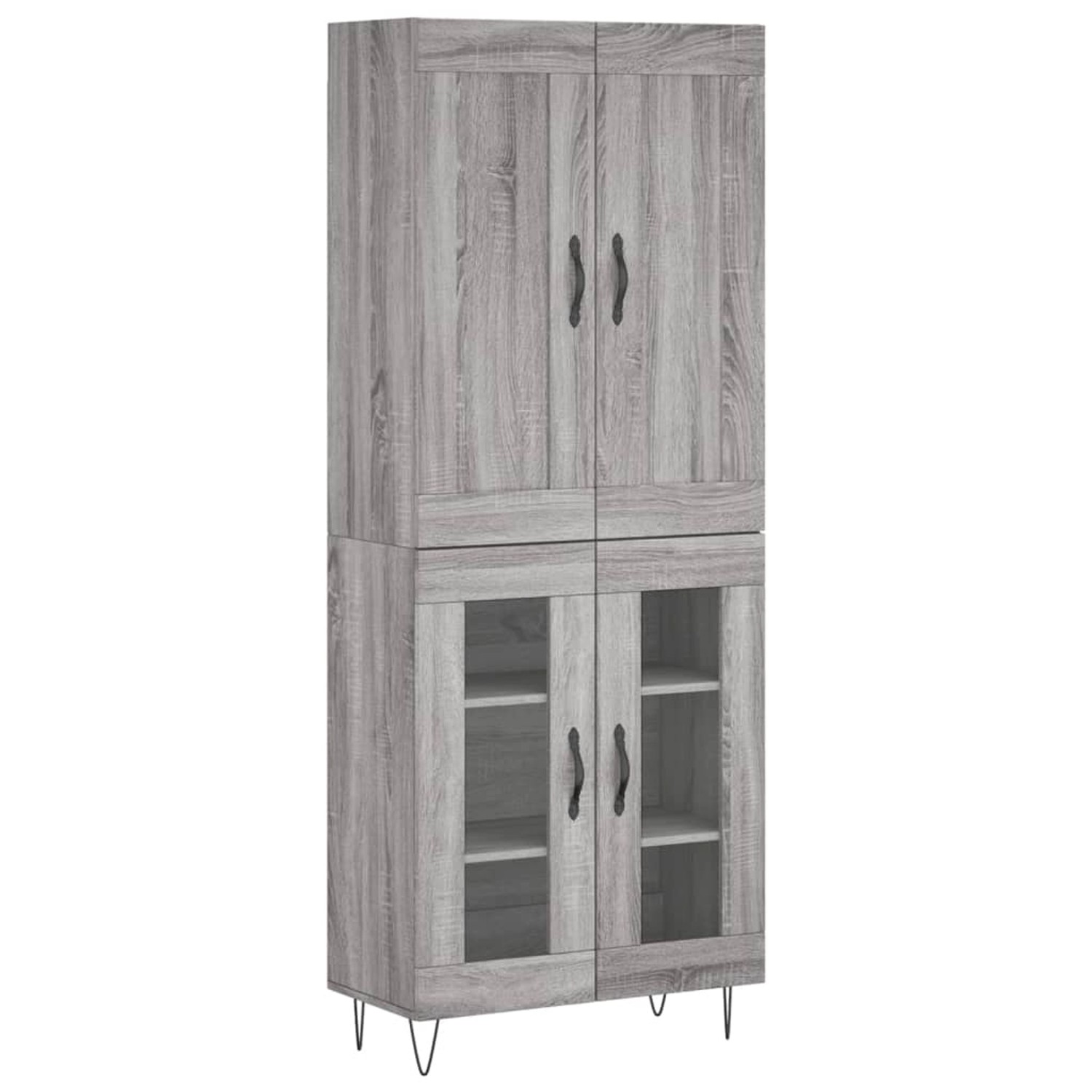 vidaXL Highboard Grau Sonoma 69,5x34x180 cm Holzwerkstoff 3199655 günstig online kaufen