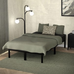 ML-Design Metallbett 120x200 cm Stahlrahmen mit Lattenrost Schwarz Bettgestell