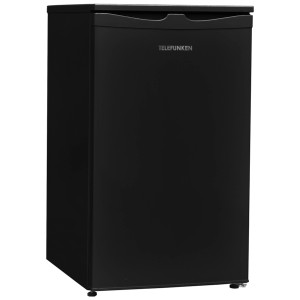 Schwarzer Telefunken Kühlschrank CF-32-152-B mit Gefrierfach, freistehend.