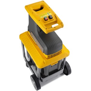 Stiga Bio Silent 2500 Elektro-Häcksler mit Auffangkorb und Rädern.