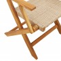 Detailansicht Gartenstuhl aus Akazienholz und Rattan, Teil der 5-tlg. Essgruppe.
