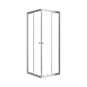 Schulte Sunny Eckdusche 180x70 cm mit 4-teiliger Schiebetür, Klarglas und silbernen Aluminiumprofilen.