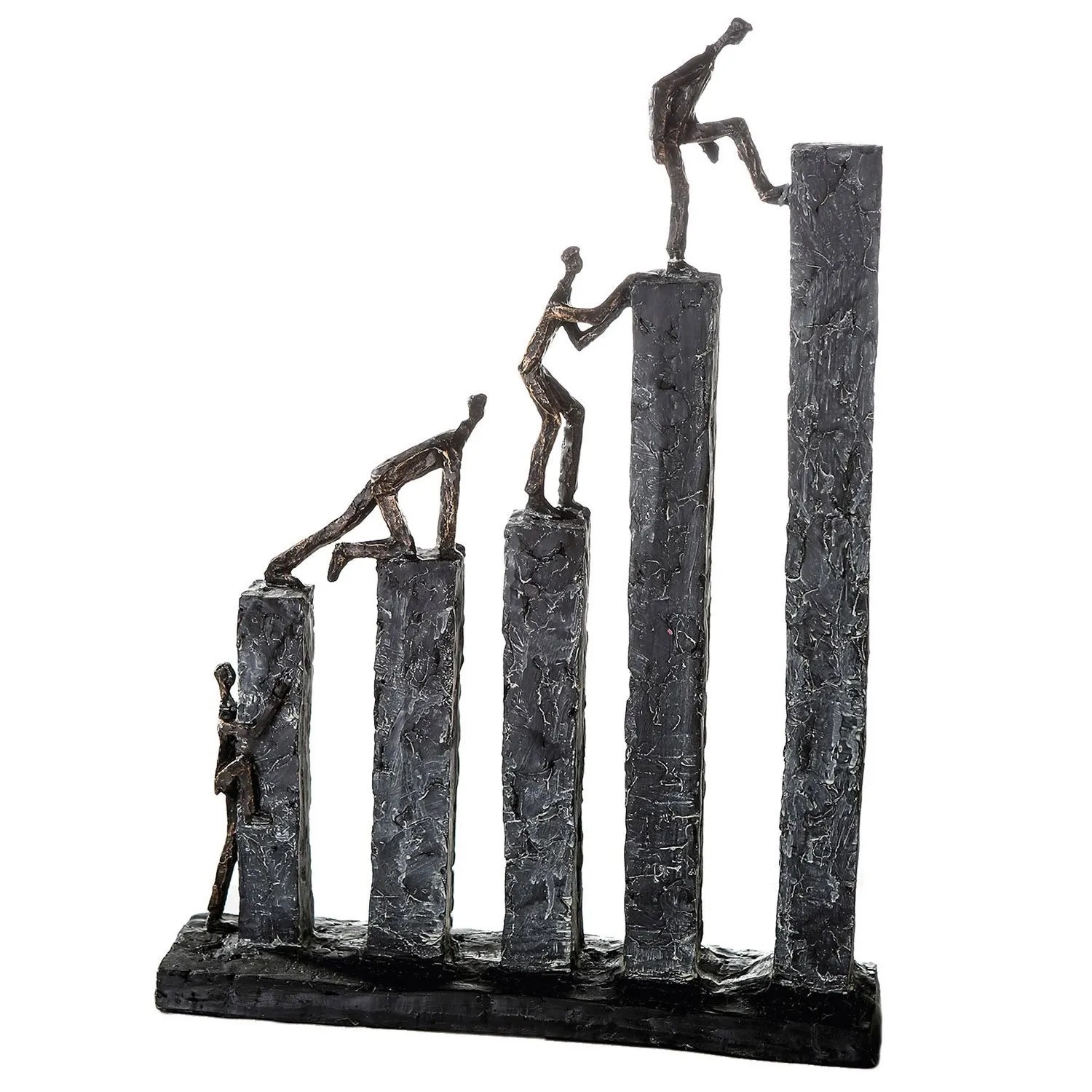 Gilde Skulptur Raise Bronzefarben Grau 43 cm x 31 cm