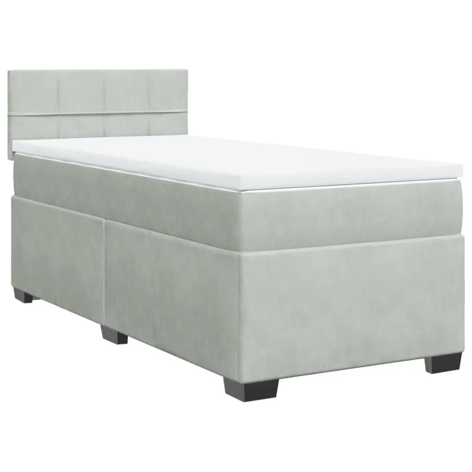 vidaXL Boxspringbett mit Matratze Hellgrau 90x190 cm Samt 3288498 günstig online kaufen
