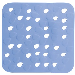 Blaue Spirella Wanneneinlage Drops, 54x54 cm, aus PVC mit Saugnäpfen für mehr Sicherheit in der Dusche.