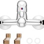 baliv Wannenarmatur WA-5010 Chrom mit S-Anschlüssen und Rosetten.