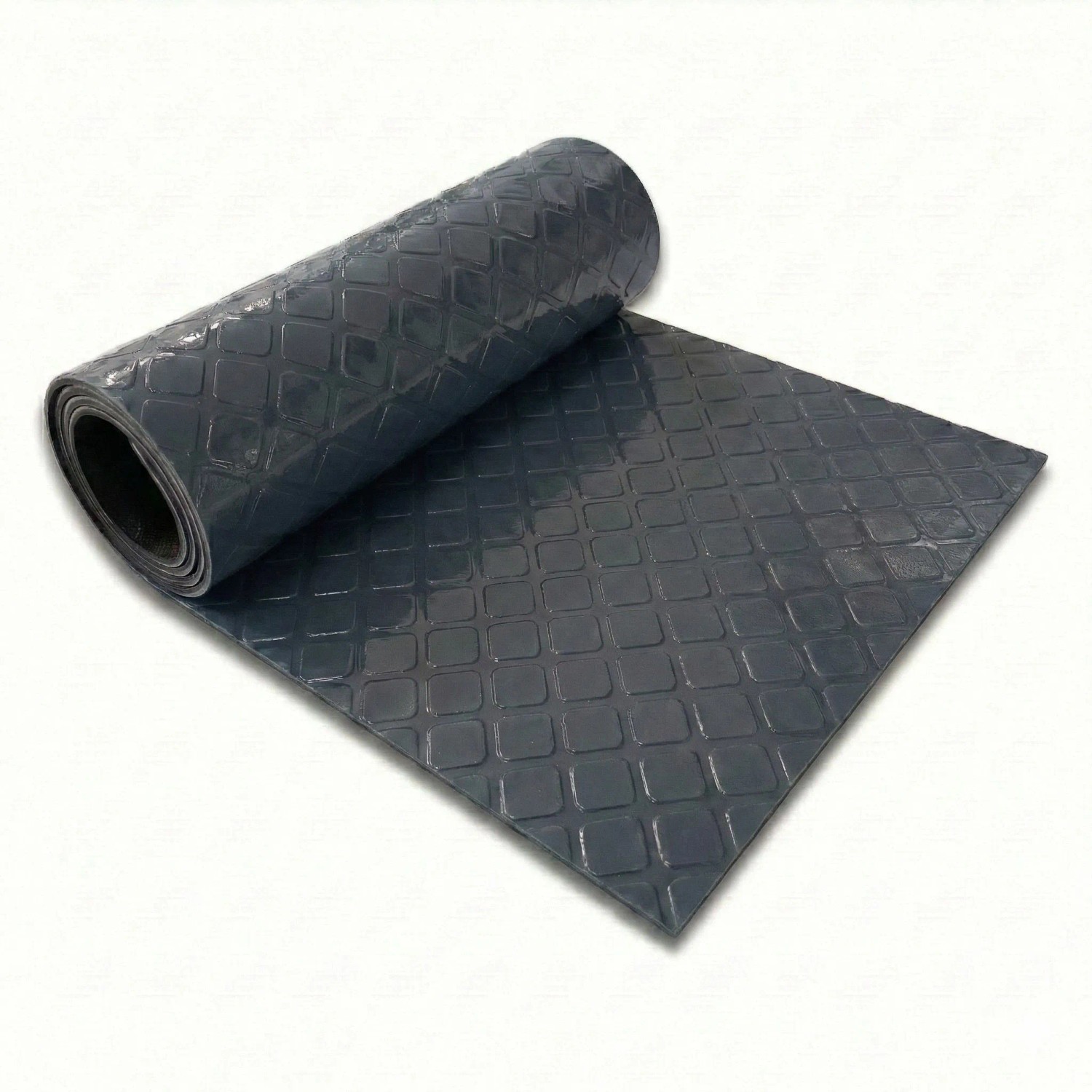 Floordirekt PVC-Bodenbelag Check Quadra Rutschfest Quadrat-Optik Dunkelgrau 110 x 1000 cm