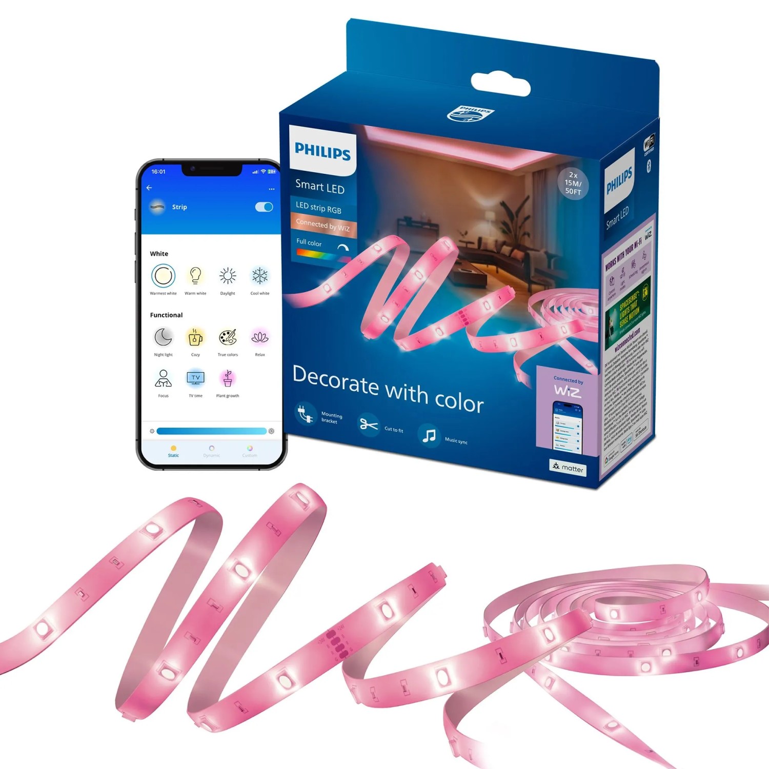 Philips LED Lightstrip RGB Smart Weiß Zuschneidbar