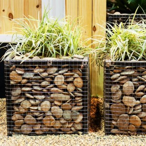 Verzinkter Karat Volierendraht als Drahtzaun/Gabione mit Steinen und Pflanzen, Maschenweite 12,7mm, 0,5x10m.