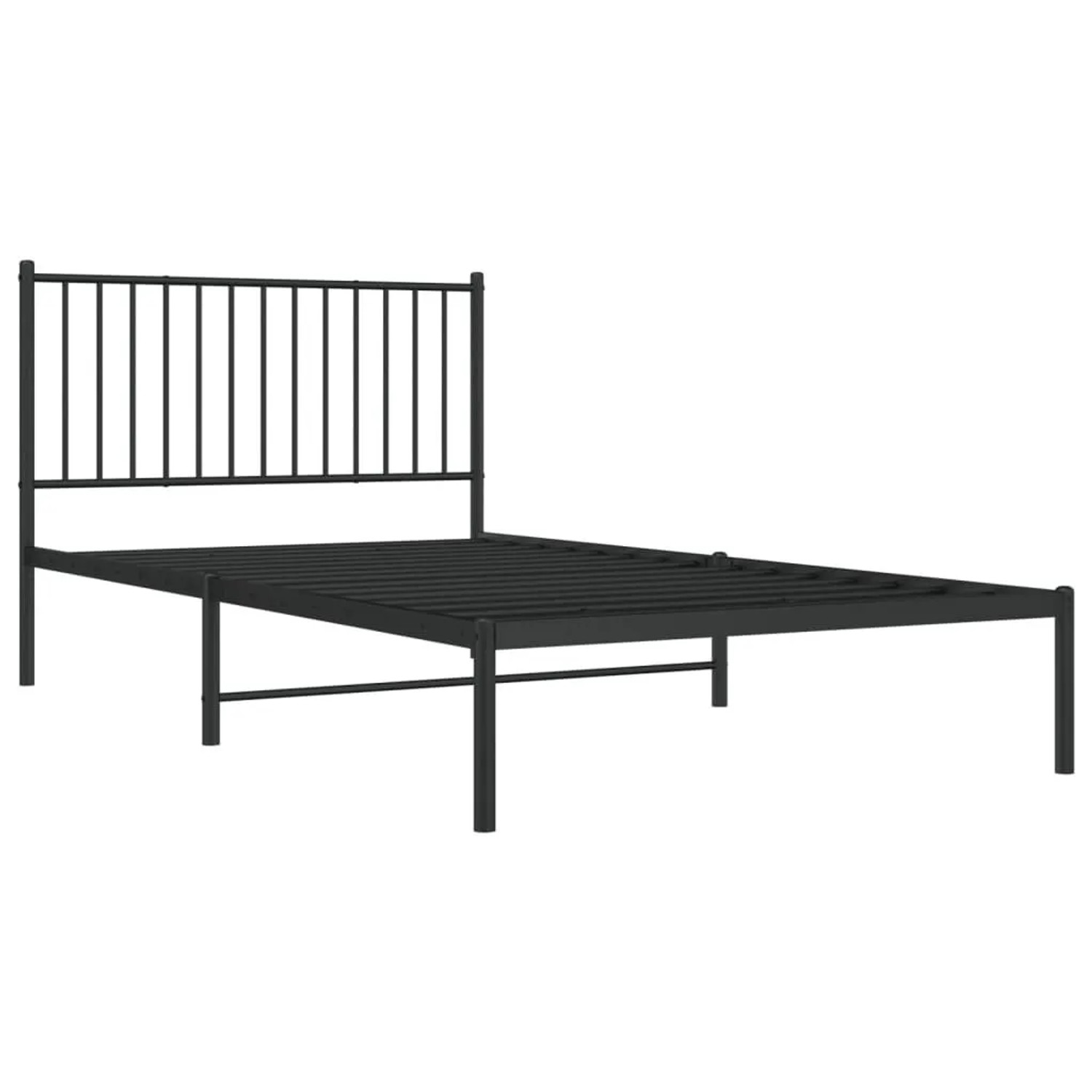 vidaXL Bettgestell mit Kopfteil Metall Schwarz 107x203 cm 350860