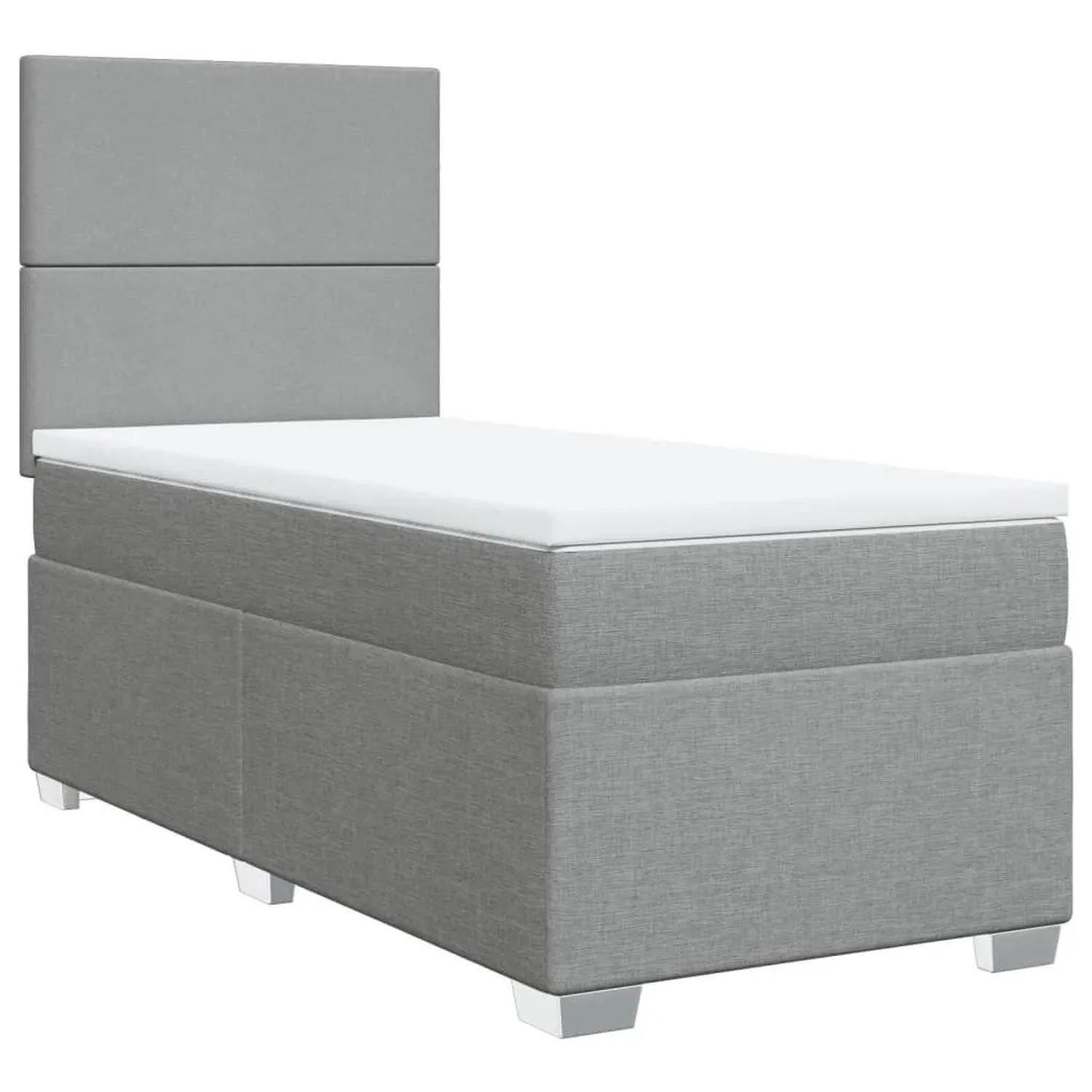 vidaXL Boxspringbett mit Matratze Hellgrau 100x200 cm Stoff 3292692 günstig online kaufen