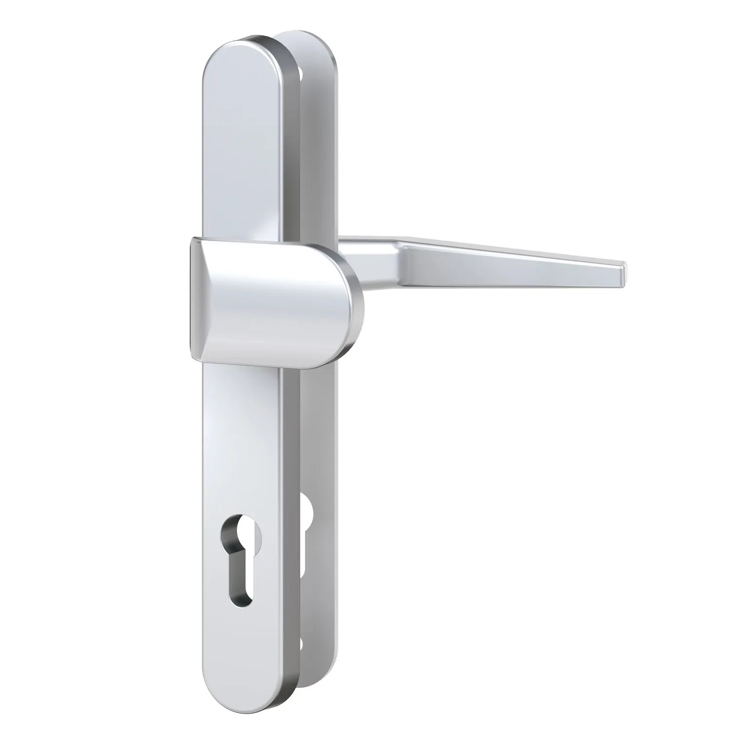 Basi - ES0 - Vollmaterial-Schutzbeschlag Schmalrahmenschild Rund Alu F1 Lochung PZ WG 15mm Schildstärke 92-8mm-7903-0601
