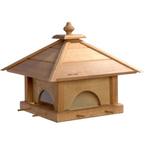 Dobar Vogelhaus Gartenwald aus Eichenholz mit 4 Schubladen und Anflugstangen.