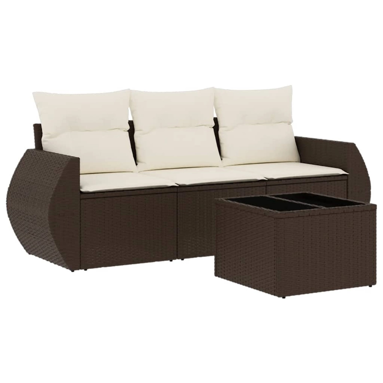 vidaXL 4-Tlg Garten-Sofagarnitur mit Kissen Braun Poly Rattan 3253410 günstig online kaufen