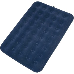 Blaues Happy People Gästebett Medium, Velours beflockt, ideal für Camping und spontane Übernachtungen.