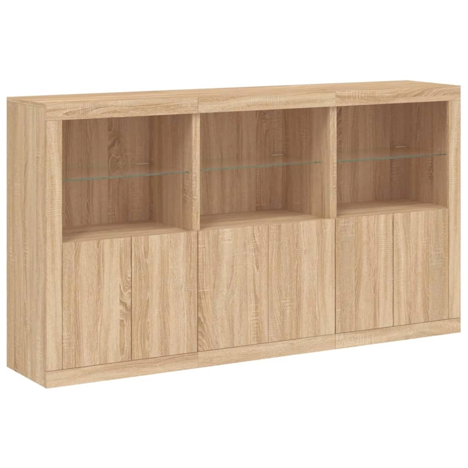 vidaXL Sideboard mit LED-Leuchten Sonoma-Eiche 181,5x37x100 cm 3209151 günstig online kaufen