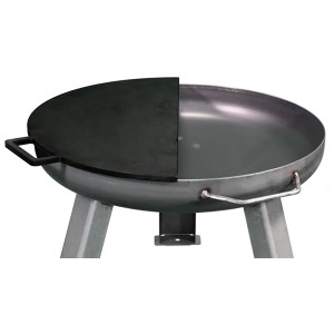 Buschbeck Guss-Grillplatte (Ø 55 cm) auf Feuerschale, ideal zum Grillen von kleinen Speisen.